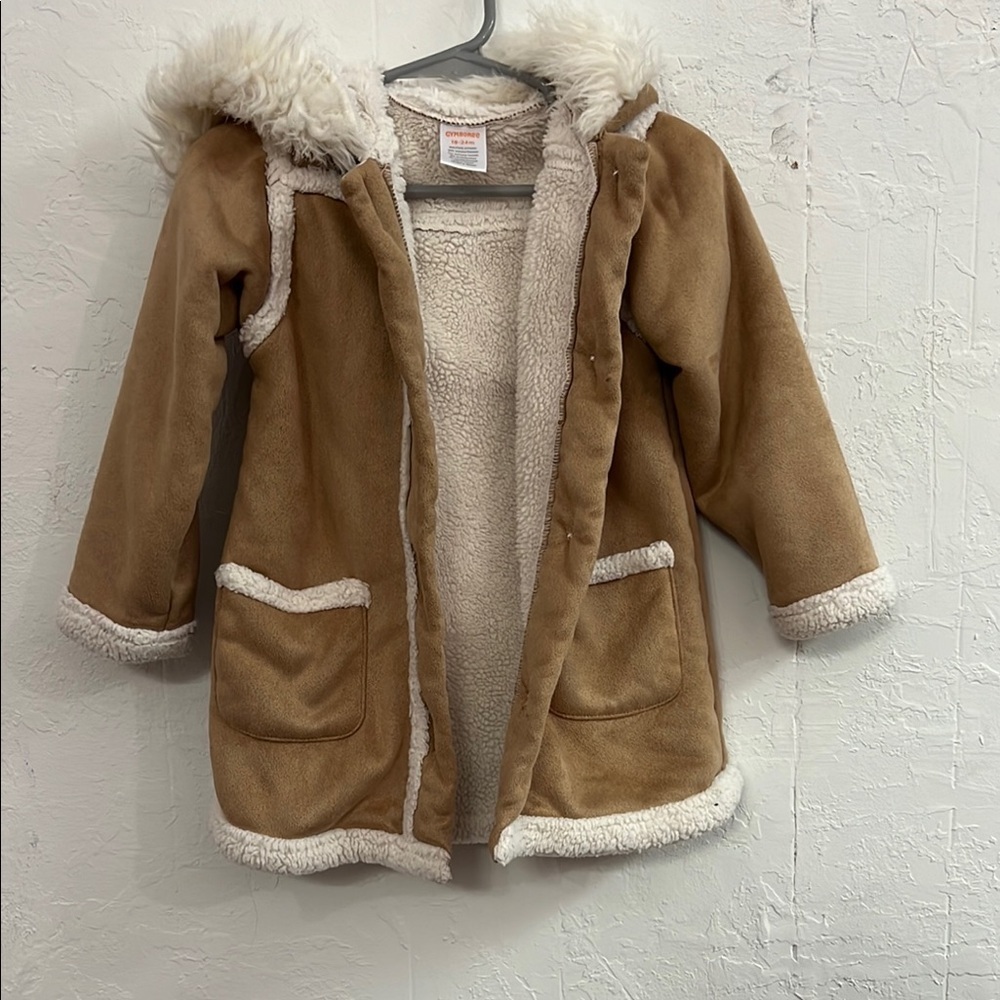 Cozy Tan Kids Jacket with Faux Fur Lining